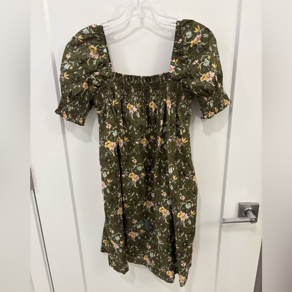 Tory Burch Smocked Floral Mini Dress Size Medium - Picture 2 of 15